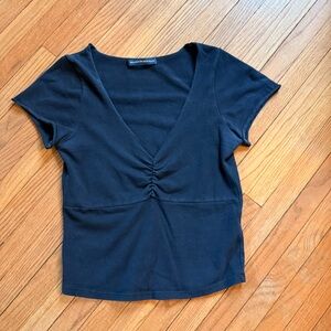 Brandy Melville Black V-Neck Top